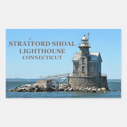 Stratford Shoal Lighthouse Connecticut Rectangular Sticker