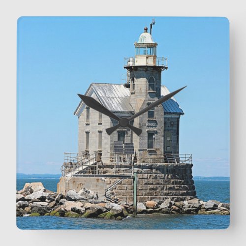 Stratford Shoal Lighthouse Connecticut Square Wall Clock
