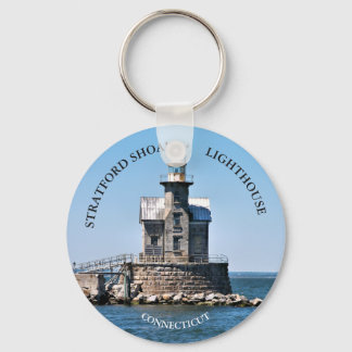 Stratford Shoal Lighthouse CT Round Keyring