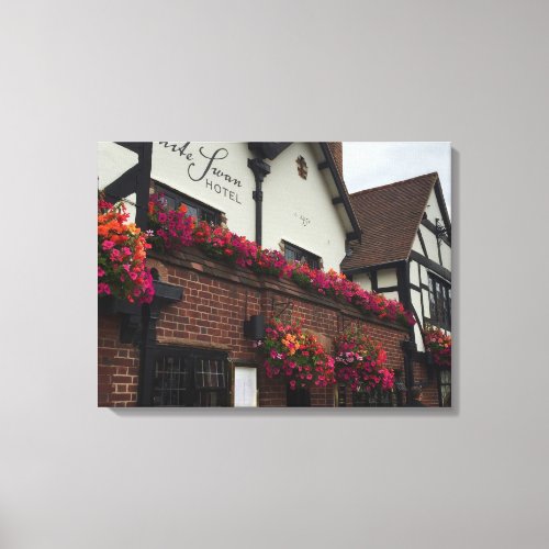 Stratford Upon Avon England UK Tudor Hotel Photo Canvas Print