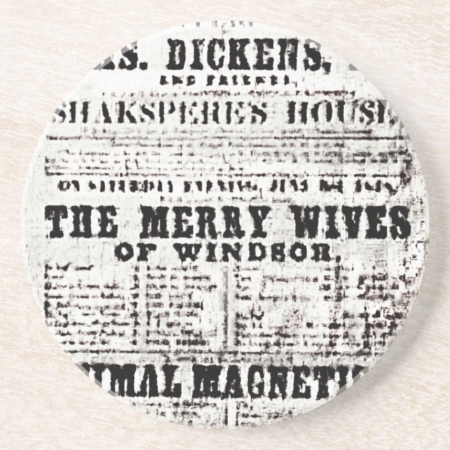 Stratford-upon-Avon Shakespeare's Artifacts3 jGib Sandstone Coaster (Front)