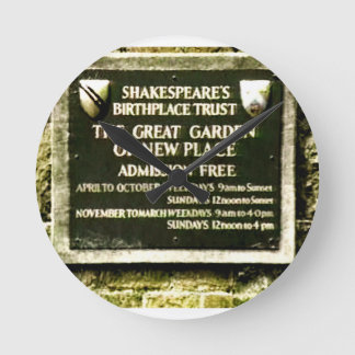 Stratford-upon-Avon Shakespeare's Birth jGibney Round Clock