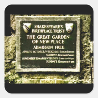 Stratford-upon-Avon Shakespeare's Birth jGibney Square Sticker