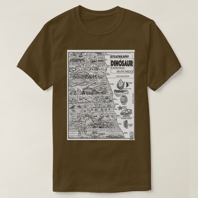 Stratigraphy of Dinosaur National Monument T-Shirt (Design Front)