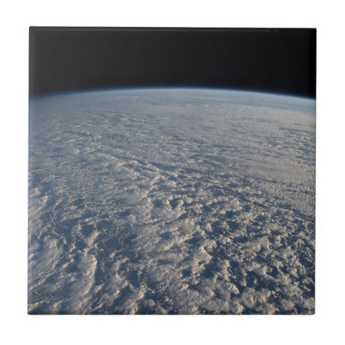 Stratocumulus Clouds Above The Pacific Ocean Ceramic Tile