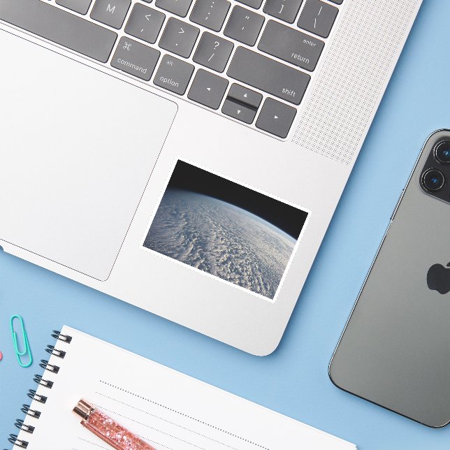 Stratocumulus Clouds Above The Pacific Ocean. Sticker (Laptop w/ iPhone)