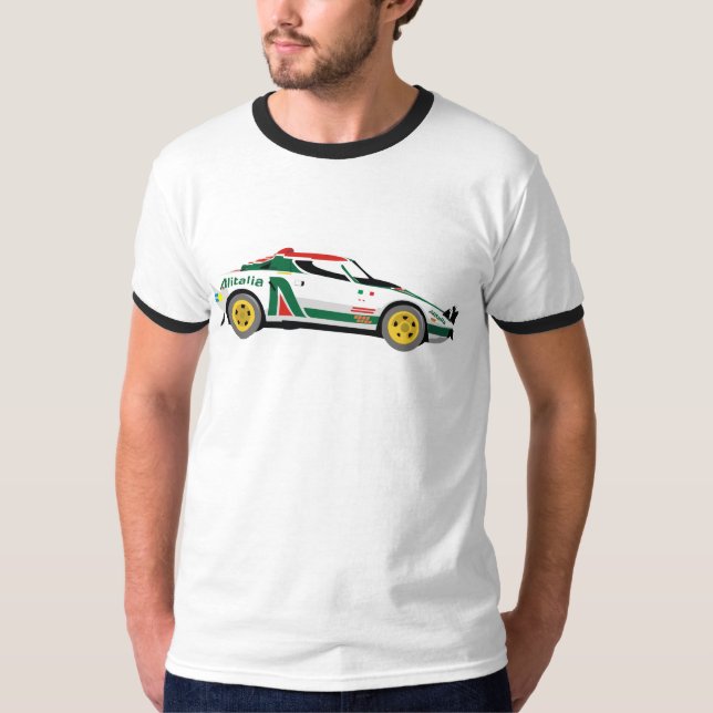 Stratos Rally Car Color Tee Hikingduck (Front)