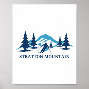 Stratton Mountain Vermont Ski Resort Skiing Skier Poster