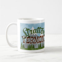 Stratton Vermont Fun Retro Snowy Mountains Coffee Mug
