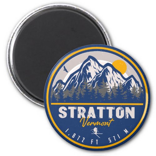 Stratton Vermont Retro Sunset Ski Souvenirs Magnet