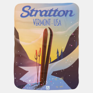 Stratton Vermont ski travel poster Baby Blanket
