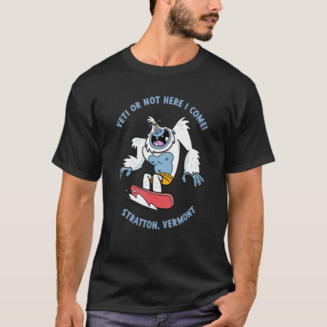 Stratton Vermont Yeti Snowboarding Vacation Kids T-Shirt (Front)