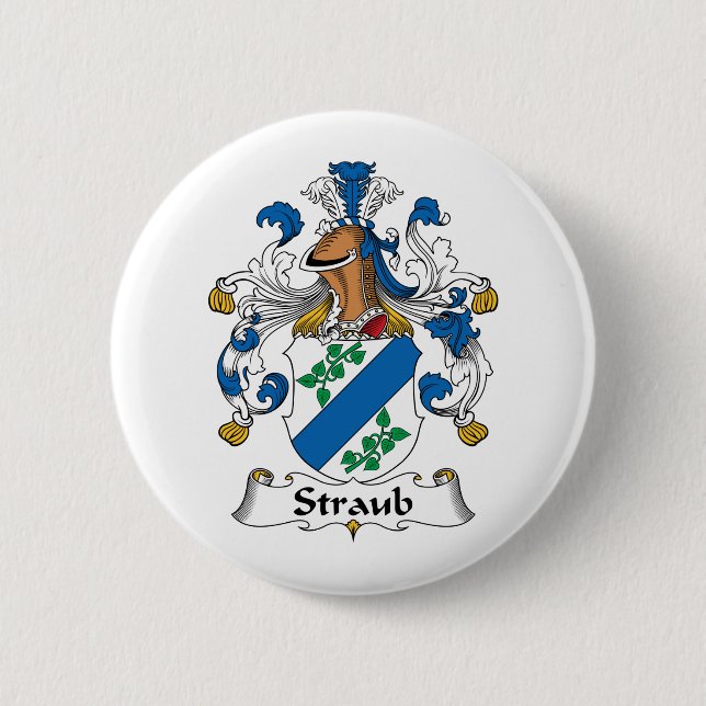 Straub Family Crest Pinback Button (Front)