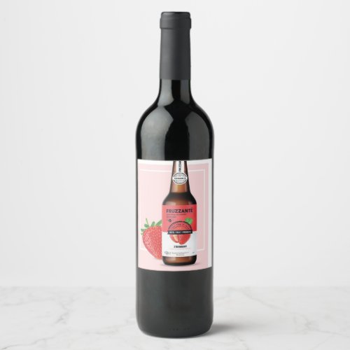 straverry flabour wine label