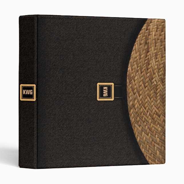 Straw Clutch Bag 3 Ring Binder (Front/Spine)