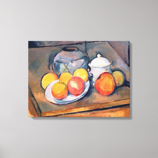 Straw-covered vase canvas print (Front)