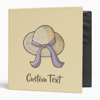Straw Hat Beige 3 Ring Binder
