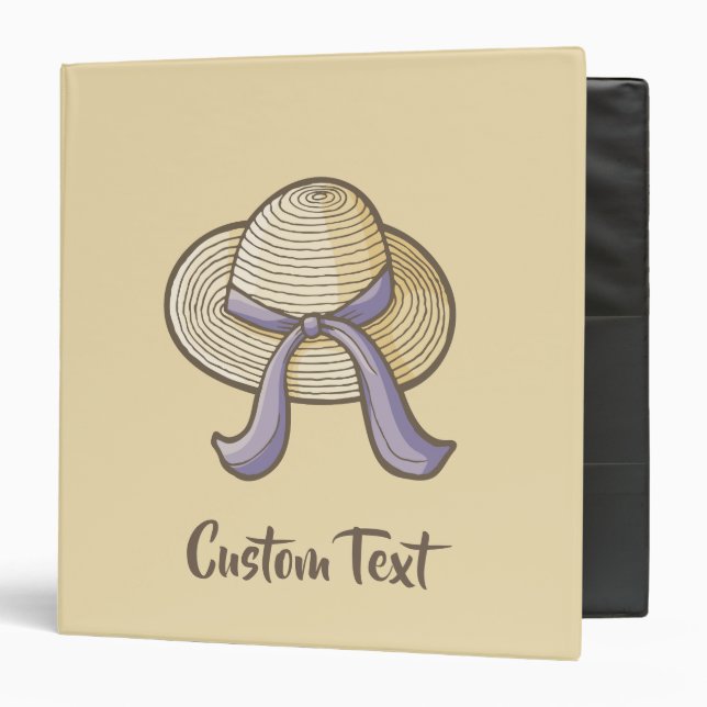 Straw Hat Beige 3 Ring Binder (Front/Inside)