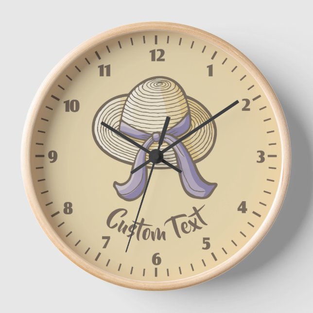 Straw Hat Beige Clock (Front)
