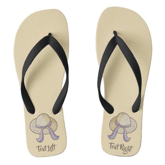 Straw Hat Beige Flip Flops (Footbed)