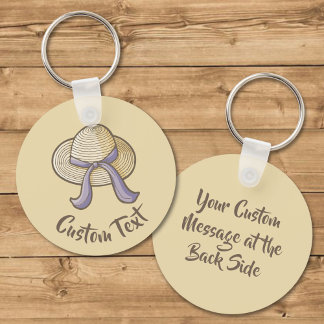 Straw Hat Beige Keychain