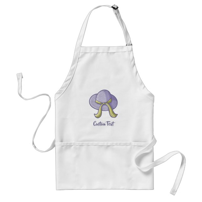 Straw Hat Lilac Adult Apron (Front)