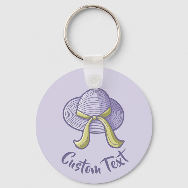 Straw Hat Lilac Keychain (Front)