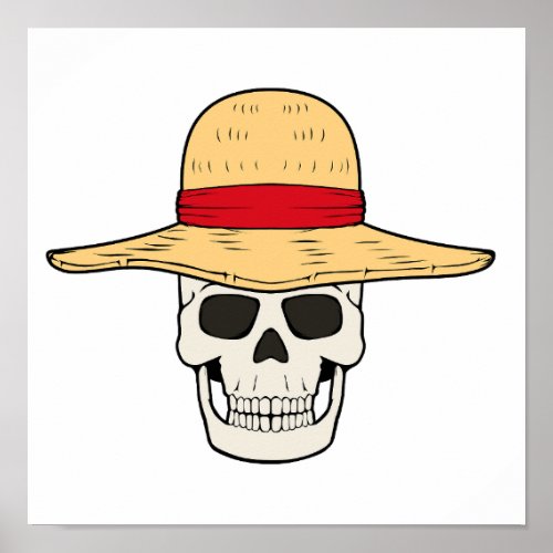 Straw Hat Skull Design Poster Downloadable