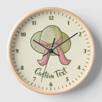 Straw Hat Yellow Clock