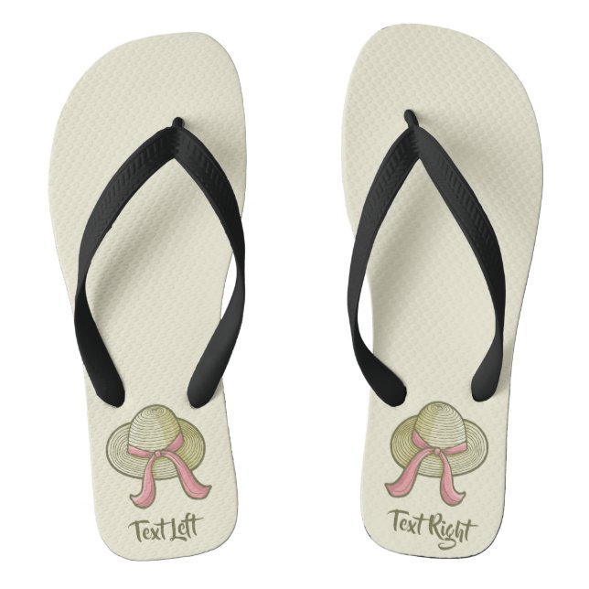 Straw Hat Yellow Flip Flops (Footbed)