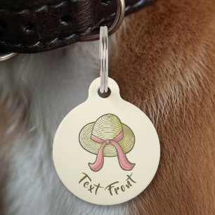 Straw Hat Yellow Pet ID Tag