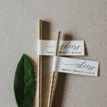 Straw Tag Drink Flag Modern Romantic Wedding Wrap  Wrap Around Label<br><div class="desc">Elegant Wedding Straw Tags: Dress up your wedding,  rehearsal dinner,  engagement party or wedding reception drinks with these drink straws. They measure 1 x 7.25 inches and are perfect for a modern,  elegant or romantic wedding theme.</div>