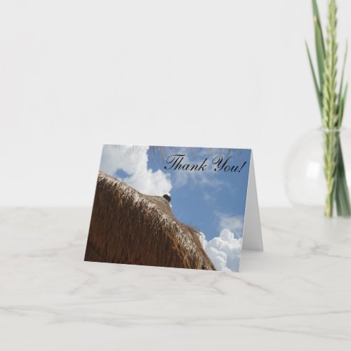 straw umbrella thank you card blank inside