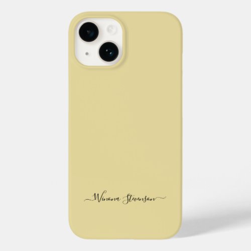 Straw Yellow Simple Minimalist Script Custom Name Case_Mate iPhone 14 Case