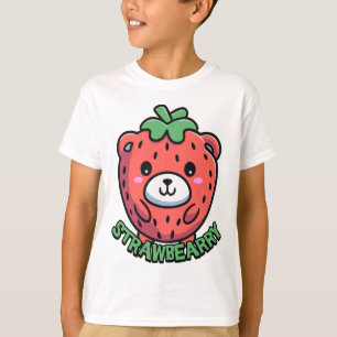 Strawbearry! Cute Strawberry Bear Pun Cartoon T-Shirt