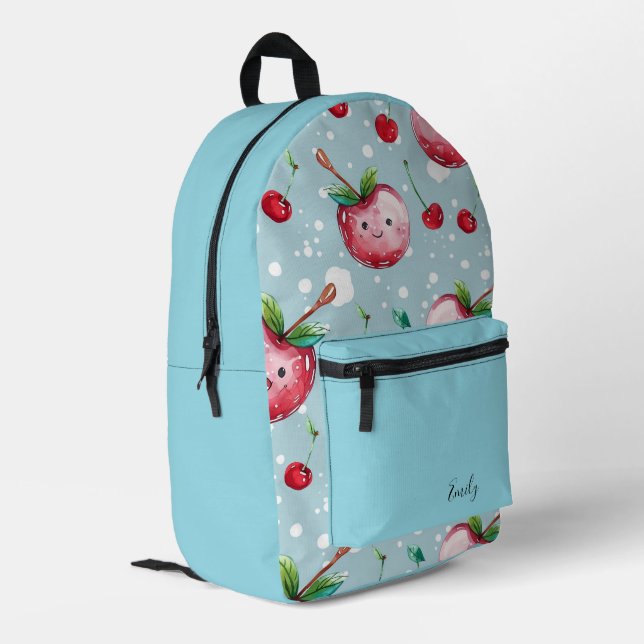 Strawbeerry  printed backpack (Back Corner Left)