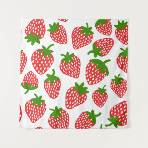 Strawberrie seamless pattern. Vintage illustration Tapestry