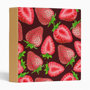 Strawberries 3 Ring Binder