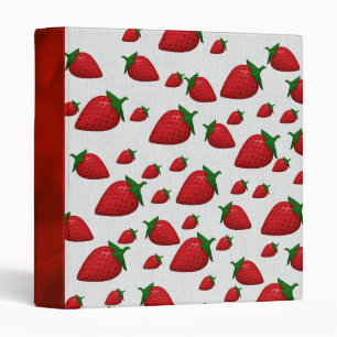 Strawberries 3 Ring Binder