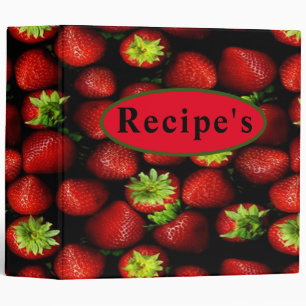 Strawberries 3 Ring Binder