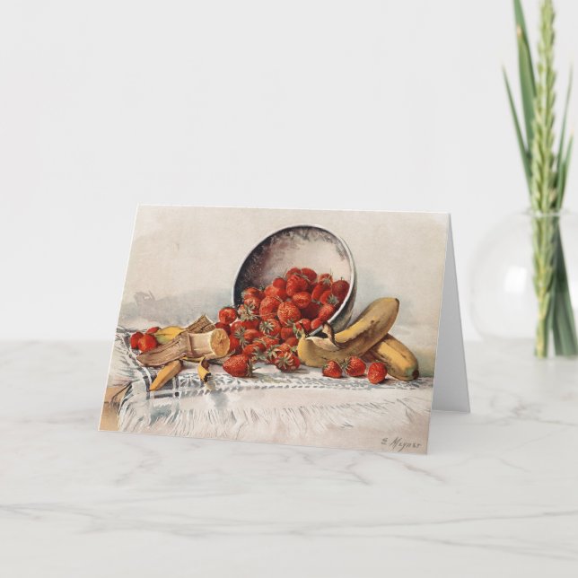 Strawberries and Bananas in a Basket | E. Meyner Card (Front)