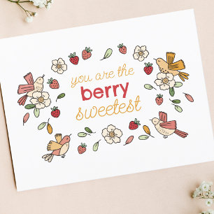 Strawberries and Birds Thank You Berry Much