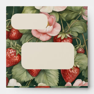 Strawberries and Blooms Sqaure Invitation Envelope