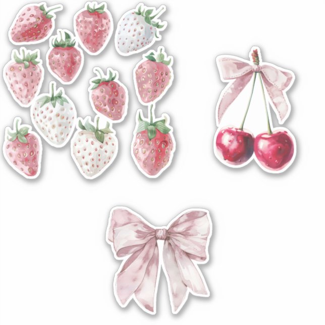  Strawberries and Cherries Sticker (Front)