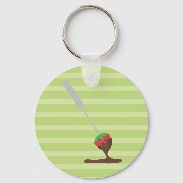 Strawberries and Chocolate Fondue Keychain (Front)