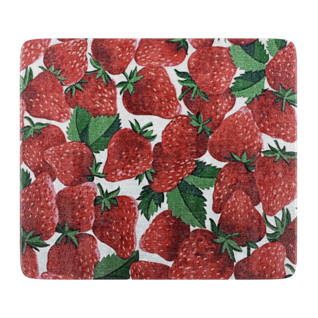 Strawberries and Cream Cutting Board (Front)