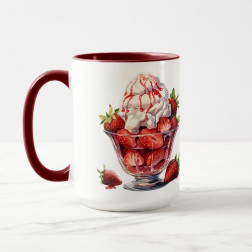 Strawberries and cream dessert mug