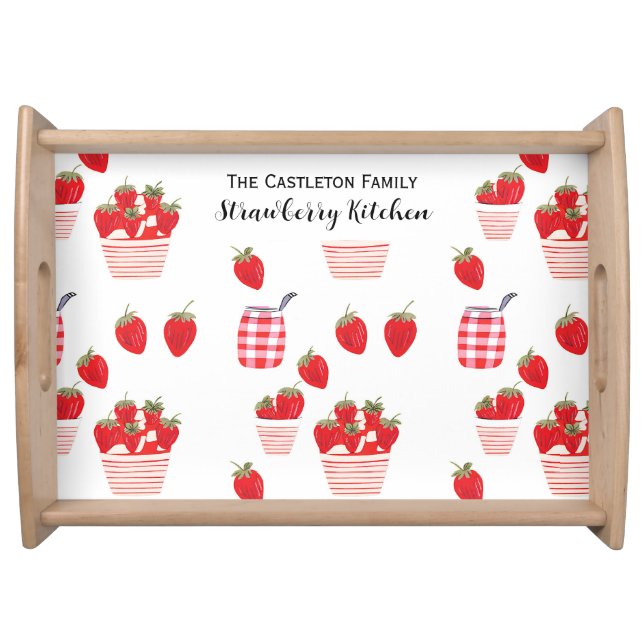 Strawberries and Cream Kitchen Summer Strawberry Serving Tray (Front)