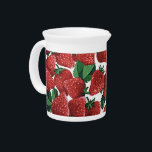 Strawberries and Cream Pattern Beverage Pitcher<br><div class="desc">Textured look strawberries and cream pattern.</div>