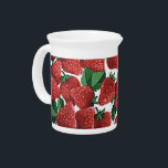 Strawberries and Cream Pattern Beverage Pitcher<br><div class="desc">Textured look strawberries and cream pattern.</div>